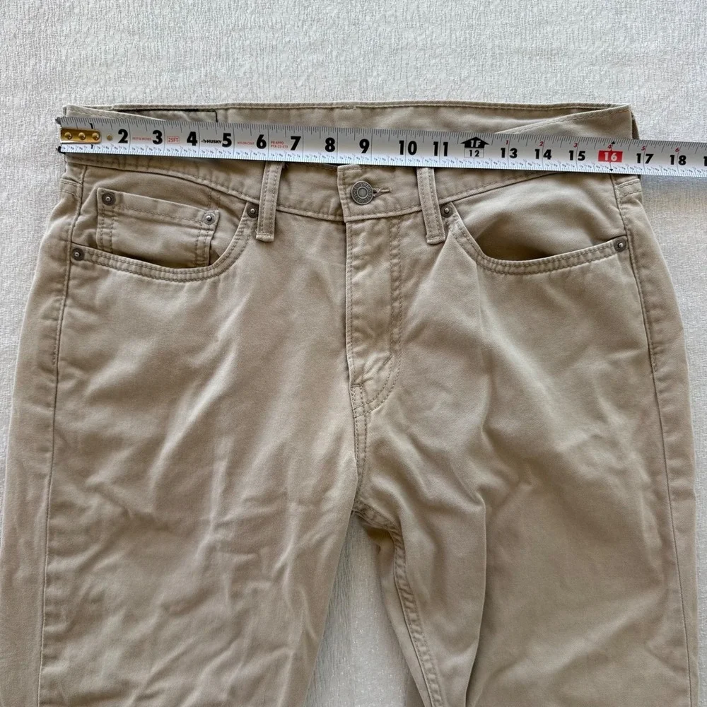 Levi's 514 Straight Fit Pants Mens 32x30 Khaki Tan Stretch Cotton Twill 5 Pocket